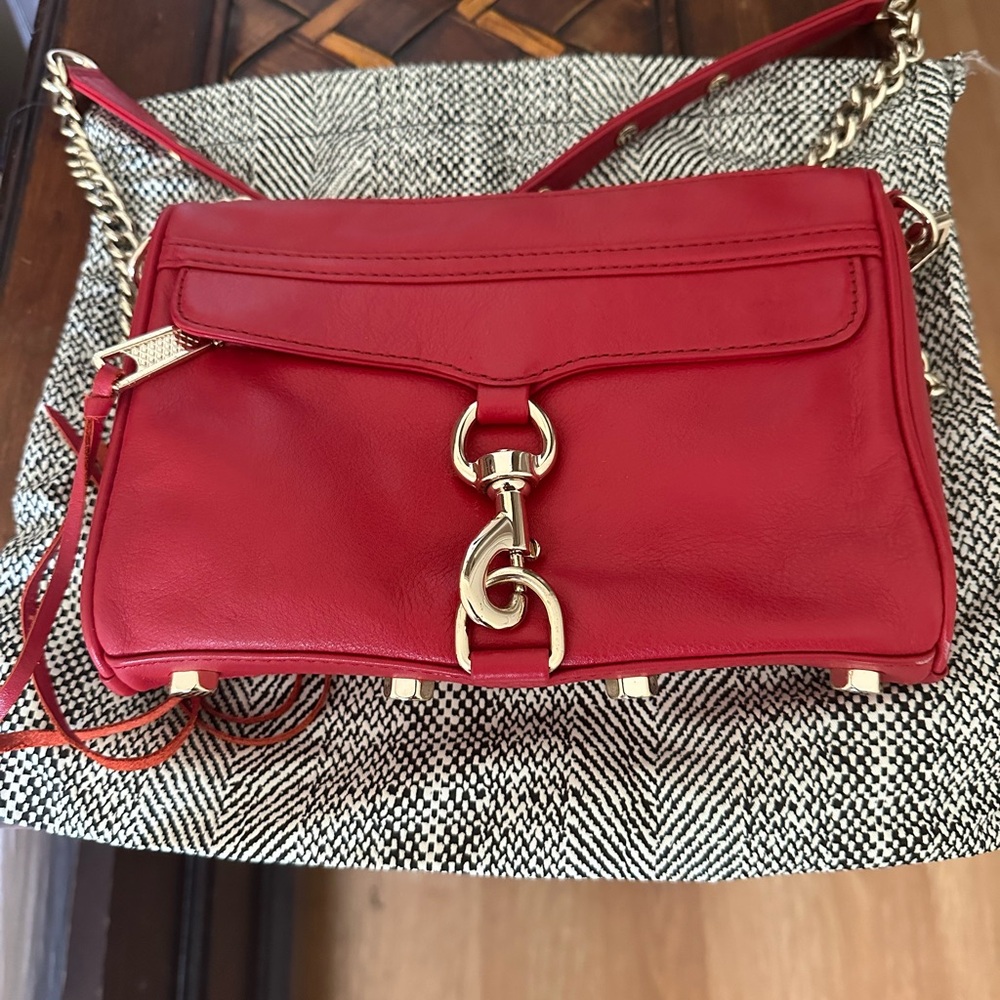 Rebecca Minkoff Mini MAC crossbody bag in crimson.